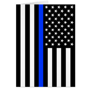 Thin Blue Line Police Flag Cards
