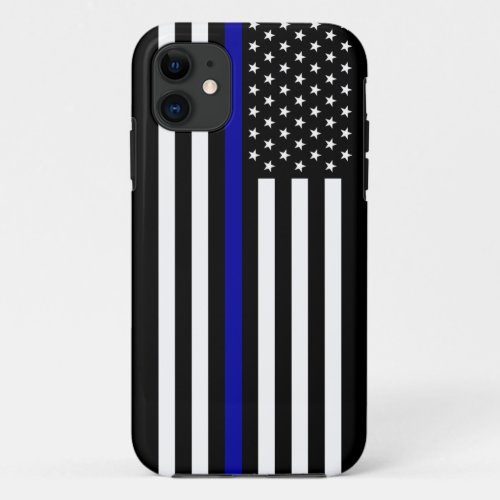 Thin Blue Line Police Flag iPhone 11 Case