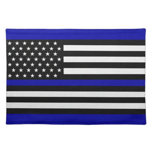 Thin Blue Line Police Flag Cloth Placemat