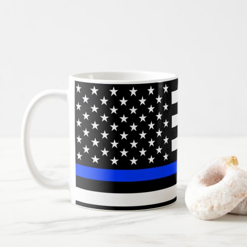 Thin Blue Line Police Flag Coffee Mug