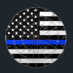 Thin Blue Line Police Flag Dart Board<br><div class="desc">Thin Blue Line American flag. Support the Police with this awesome thin blue line flag and show the world that</div>