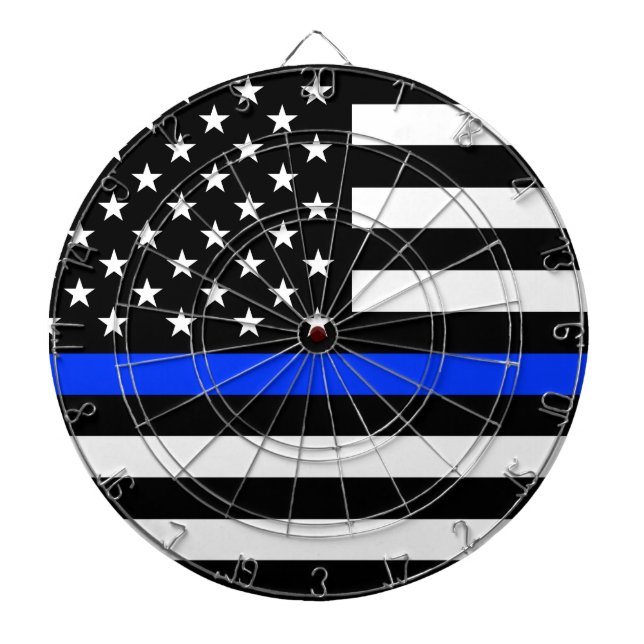 Thin Blue Line Police Flag Dart Board (Front)