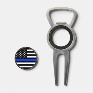 Thin Blue Line Police Flag Divot Tool