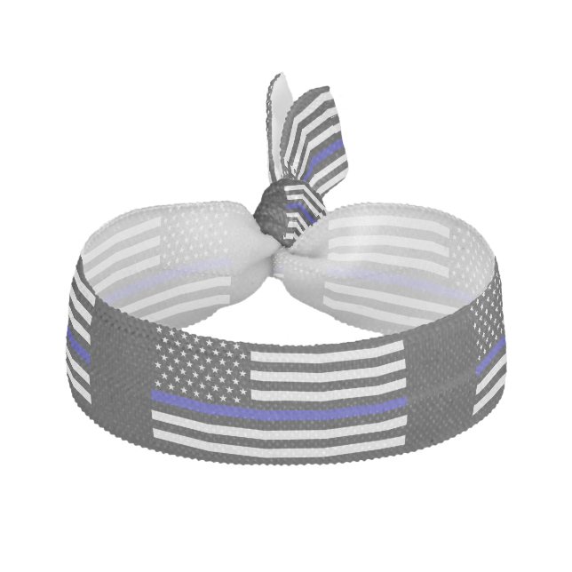 Thin Blue Line Police Flag Elastic Hair Tie (Front)