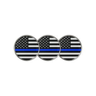 Thin Blue Line Police Flag Golf Ball Marker