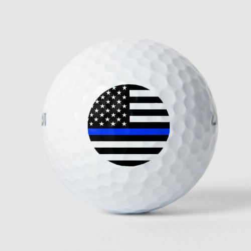 Thin Blue Line Police Flag Golf Balls