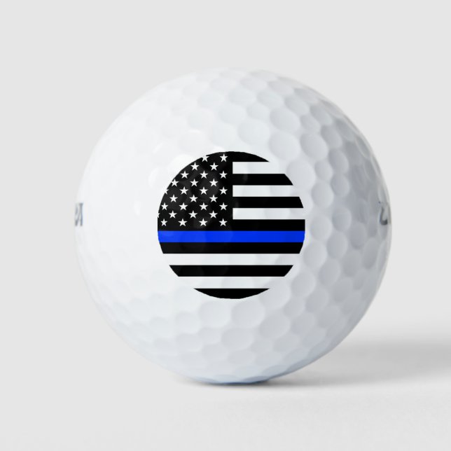 Thin Blue Line Police Flag Golf Balls (Front)