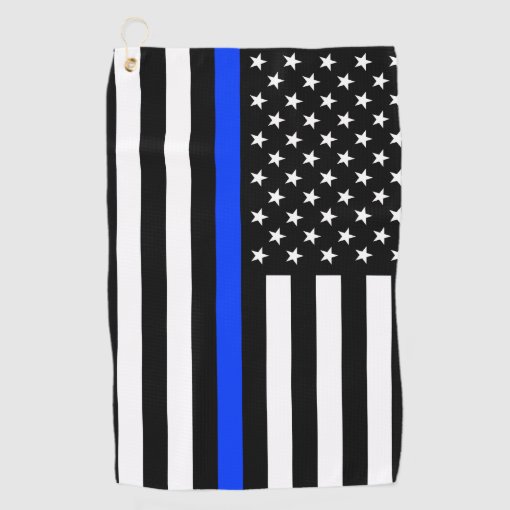 Thin Blue Line Police Flag Golf Towel | Zazzle