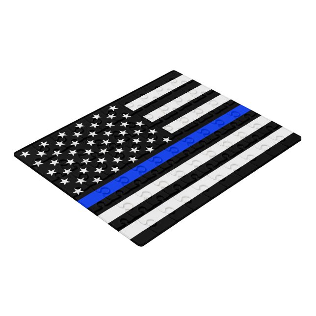 Thin Blue Line Police Flag Jigsaw Puzzle (3/4)