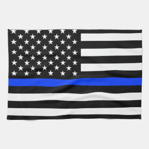 Thin Blue Line Police Flag Kitchen Towel