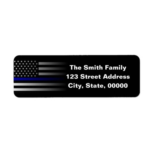 Thin Blue Line Police Flag Label