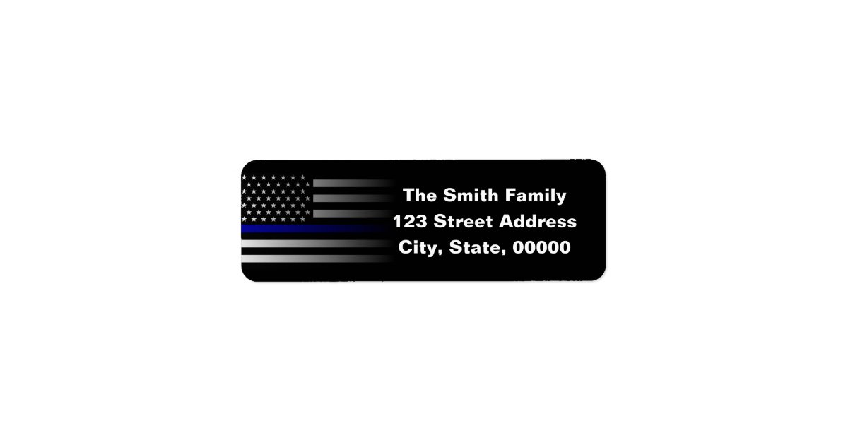 Thin Blue Line Police Flag Label | Zazzle