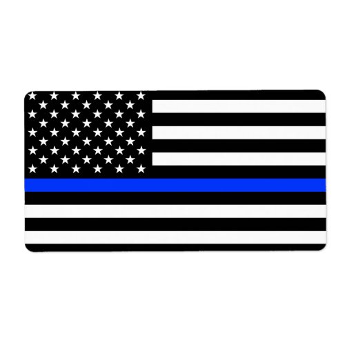 Thin Blue Line Police Flag Label