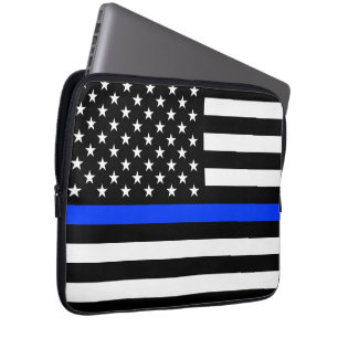 Thin Blue Line Police Flag Laptop Sleeve