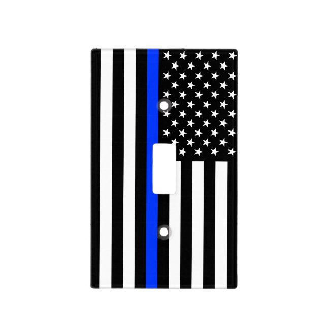 Thin Blue Line Police Flag Light Switch Cover (Front)