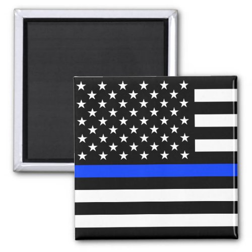 Thin Blue Line Police Flag Magnet