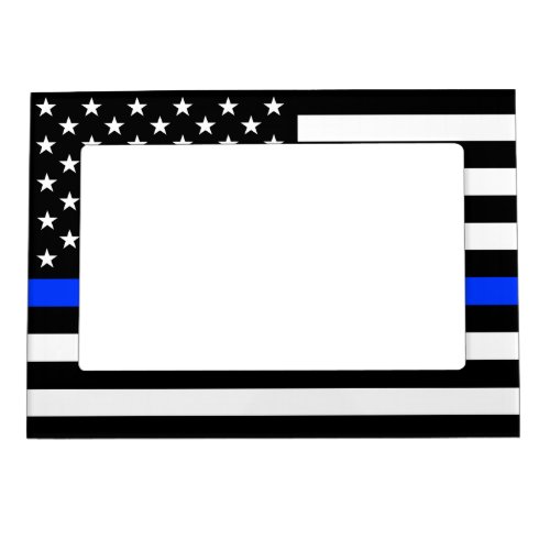 Thin Blue Line Police Flag Magnetic Frame