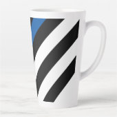 Thin Blue Line Police Flag Monogram Name Latte Mug (Right)