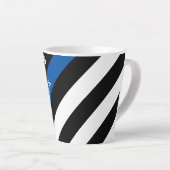 Thin Blue Line Police Flag Monogram Name Latte Mug (Right Angle)