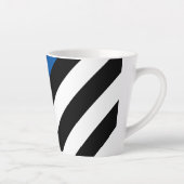 Thin Blue Line Police Flag Monogram Name Latte Mug (Right)