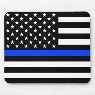 Thin Blue Line Police Flag Mouse Pad