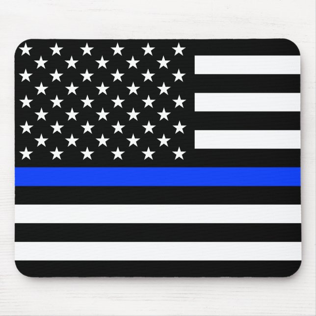 Thin Blue Line Police Flag Mouse Pad (Front)