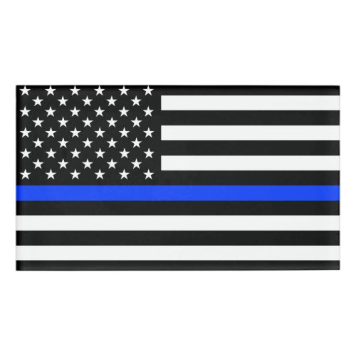 Thin Blue Line Police Flag Name Tag