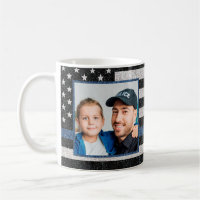 Thin Blue Line Police Flag Photo Monogram