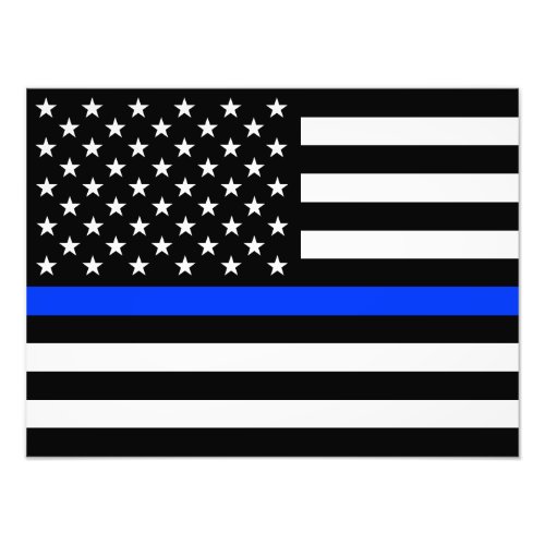 Thin Blue Line Police Flag Photo Print