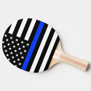 Thin Blue Line Police Flag Ping Pong Paddle