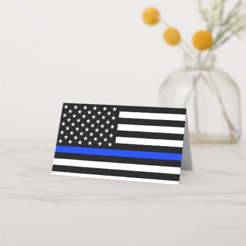 Thin Blue Line Police Flag Place Card