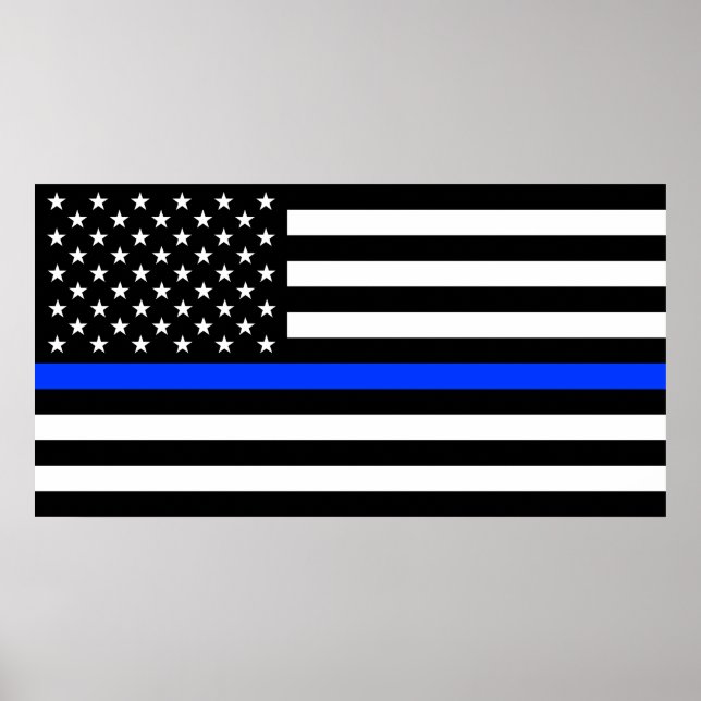 Thin Blue Line Police Flag Poster (Front)