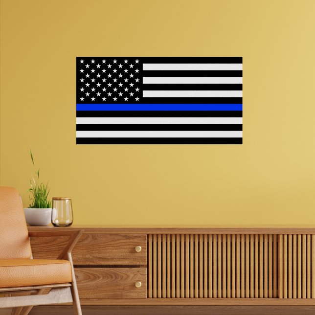 Thin Blue Line American Flag 3x5 Ft - Distressed Style Police Lives Matter - 100% Polyester
