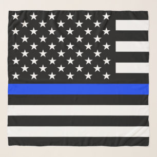 Thin Blue Line Police Flag Scarf