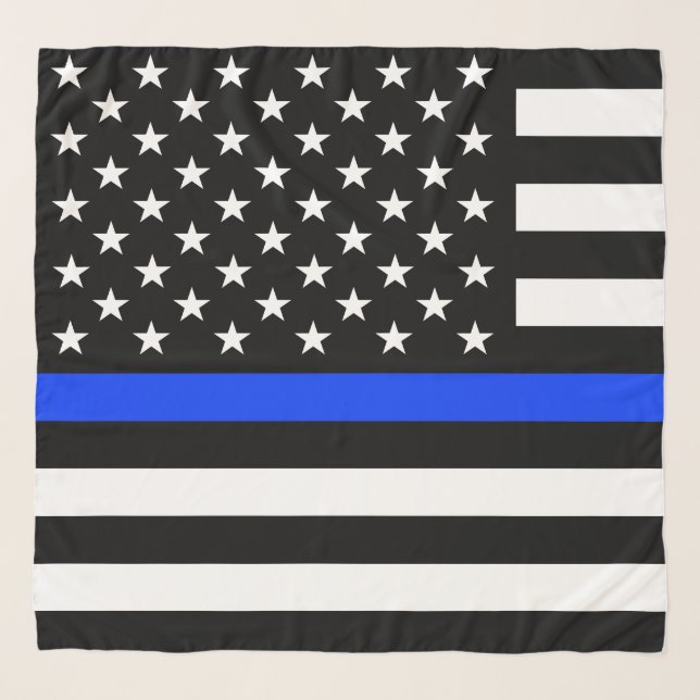 Thin Blue Line Police Flag Scarf (Front)