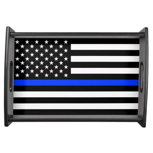 Thin Blue Line Police Flag Serving Tray