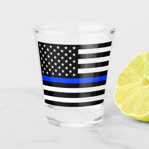 Thin Blue Line Police Flag Shot Glass