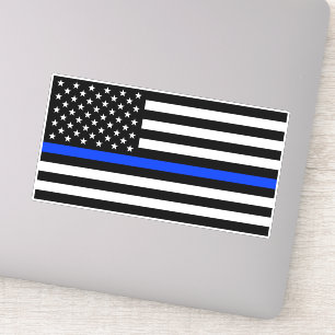 Thin Blue Line Police Flag Sticker