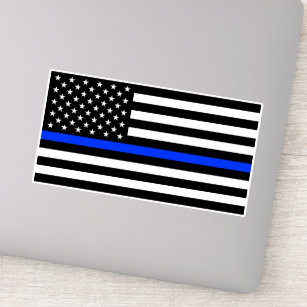 Thin Blue Line Police Flag Sticker