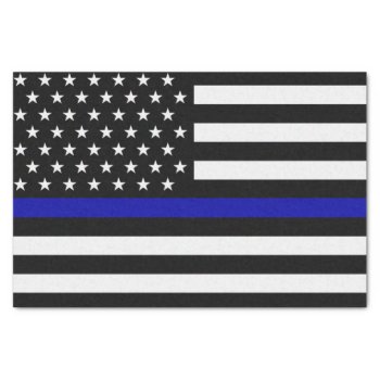 Thin Blue Line Police Flag Tissue Paper by ThinBlueLineDesign at Zazzle