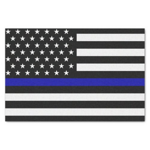Thin Blue Line Police Flag Tissue Paper