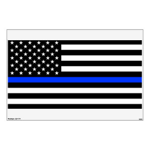 Thin Blue Line Police Flag Wall Decal