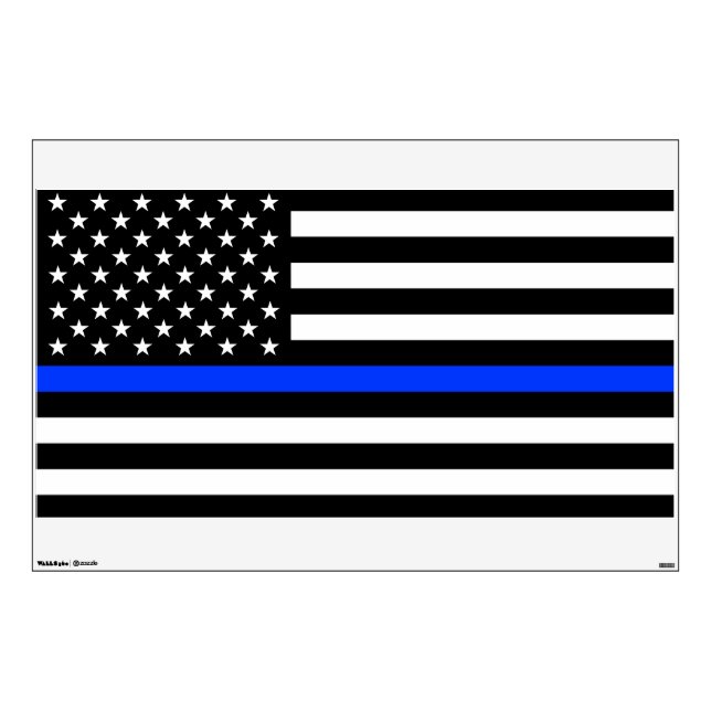 Thin Blue Line Police Flag Wall Decal (Front)