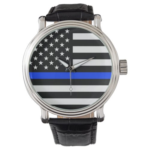 Thin Blue Line Police Flag Watch