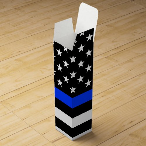 Thin Blue Line Police Flag Wine Box