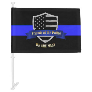 Thin Blue Line Police Friends of the Police Car Flag