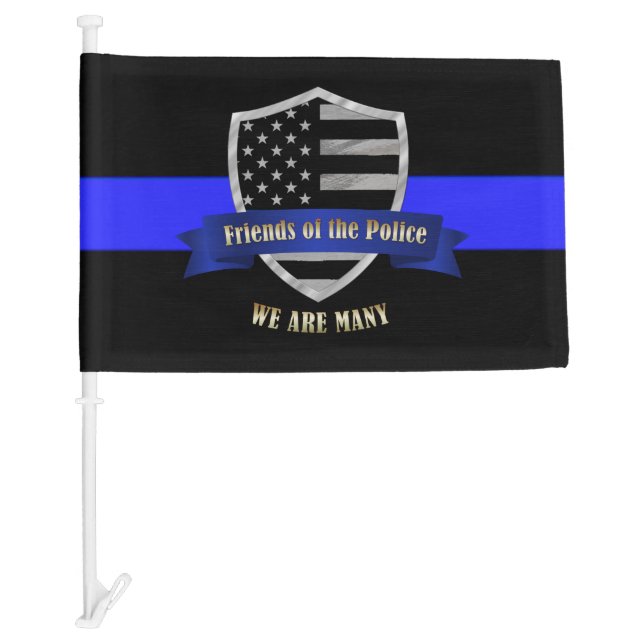 Thin Blue Line Police Friends of the Police Car Flag (Front)
