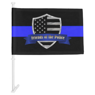 Thin Blue Line Police Friends of the Police Car Flag