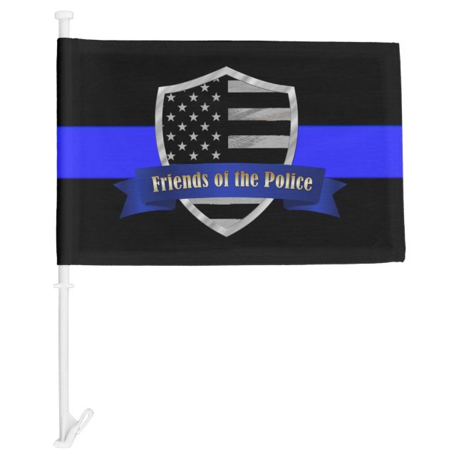 Thin Blue Line Police Friends of the Police Car Flag (Front)