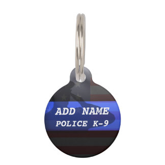 Thin Blue Line Police K9 Dog Tag